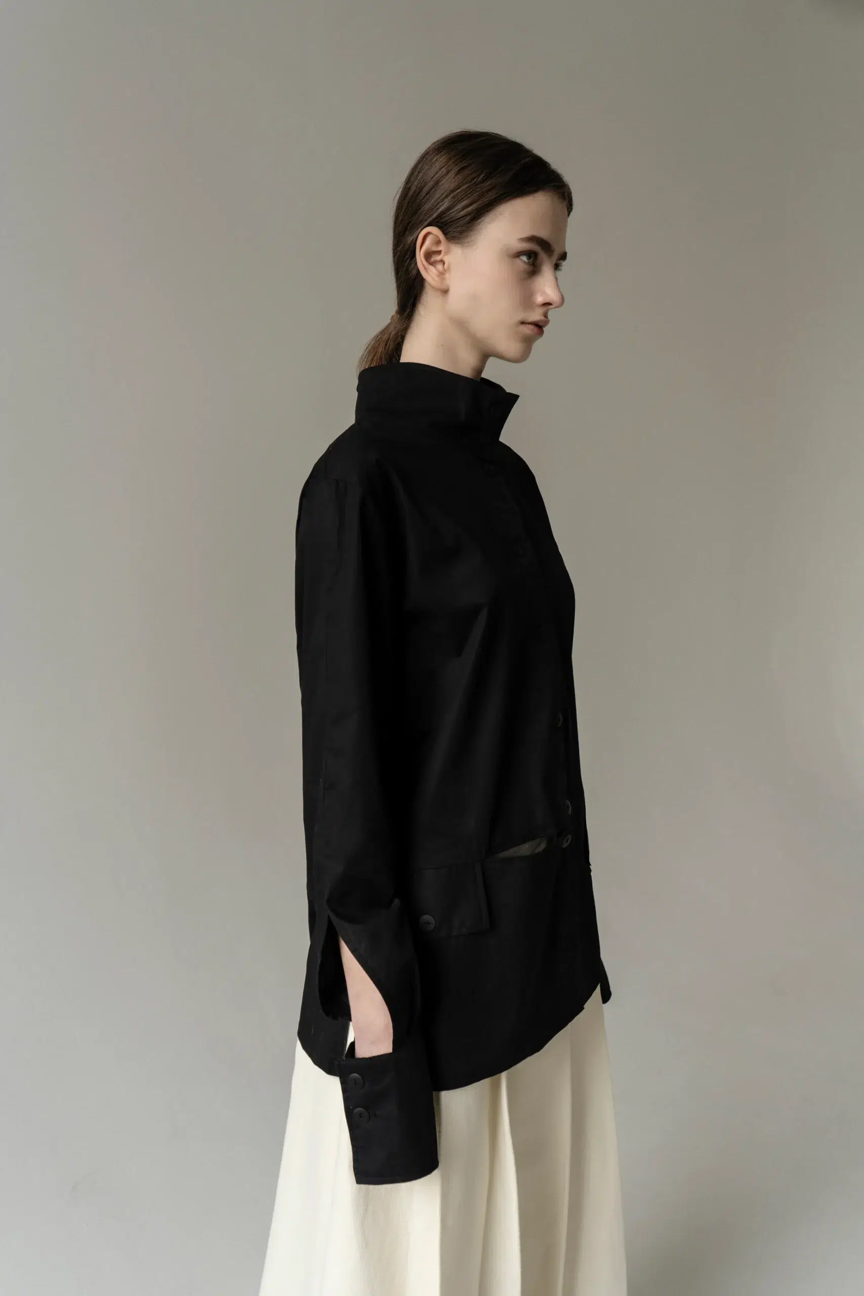 AP001 - Black Deconstructed Shirt