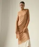 AP008 - Endless Sleeves Nude Tulle Dress
