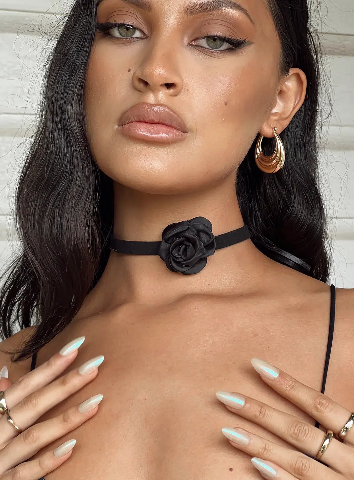 JW007 - Ginger Flower Neck Tie Black
