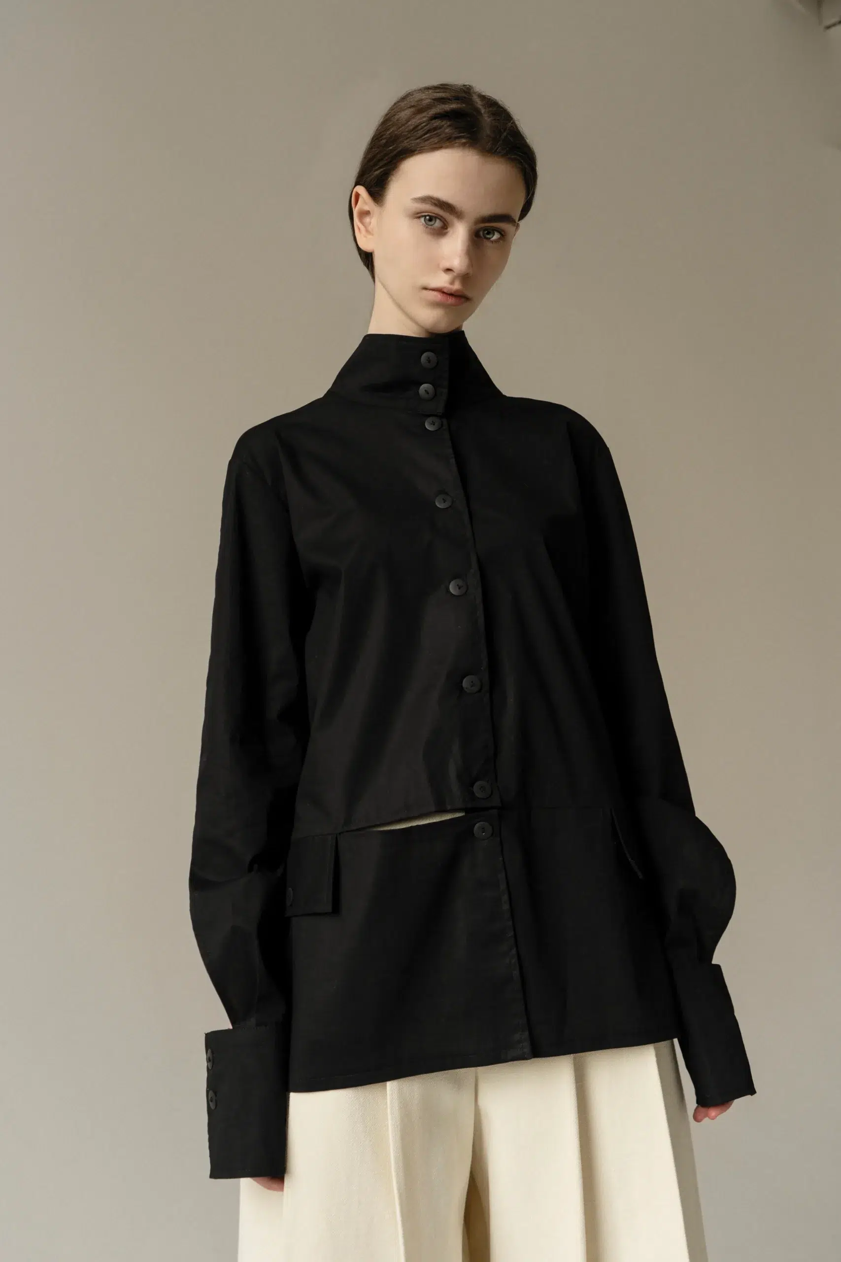 AP001 - Black Deconstructed Shirt